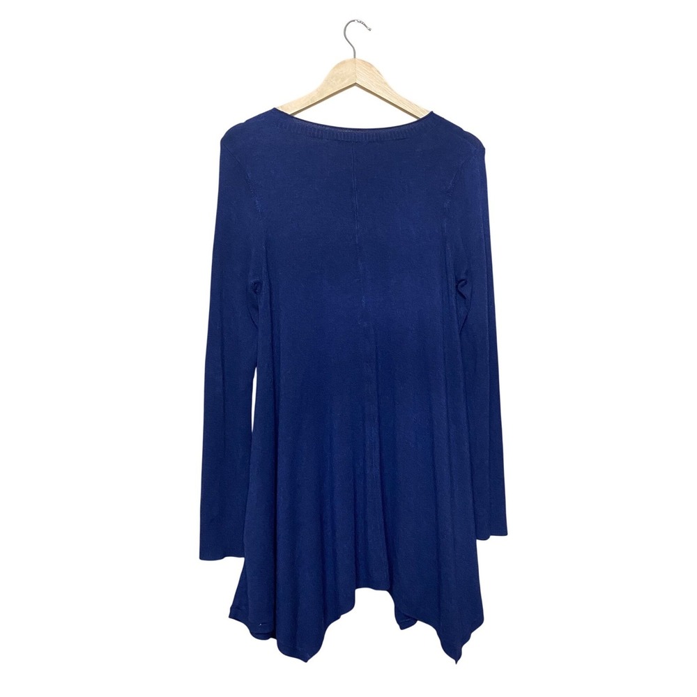 Eileen Fisher Womens Blue Viscose Blend Handkerchief Hem Tunic Sweater Size S - Picture 5 of 5